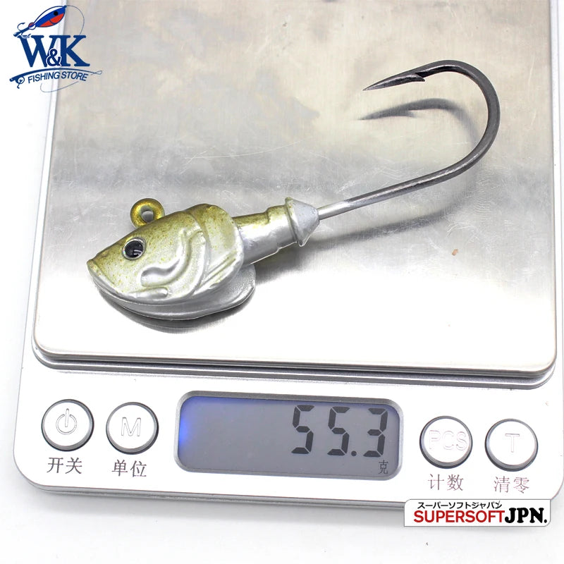 2pcs/pk 60g Jig Head 7/0 JIG Hook for Soft Lure Saltwater Fishing Lures at 11cm 14cm ULO Shad Seabass Cod Halibut FIshing Hooks