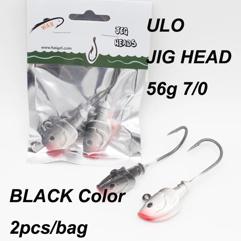 2pcs/pk 60g Jig Head 7/0 JIG Hook for Soft Lure Saltwater Fishing Lures at 11cm 14cm ULO Shad Seabass Cod Halibut FIshing Hooks