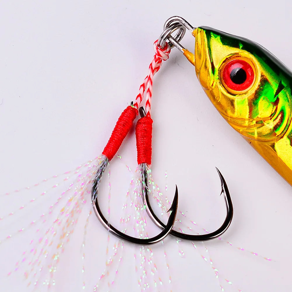 5pair Fly Fishing Jig Hooks Barbed Double Circle High Carbon Steel Carp Hook With Thread Feather Roped Fishhook Fishing Tackle