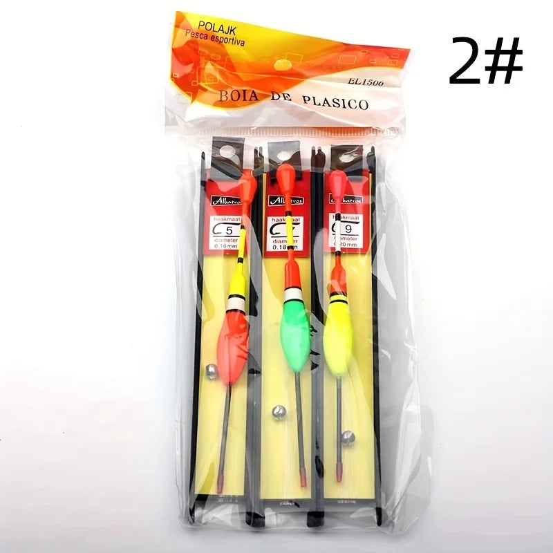 3PCS Beginner-Friendly Fishing Float Set - Shallow Water Bobber Rig with Upright Floats