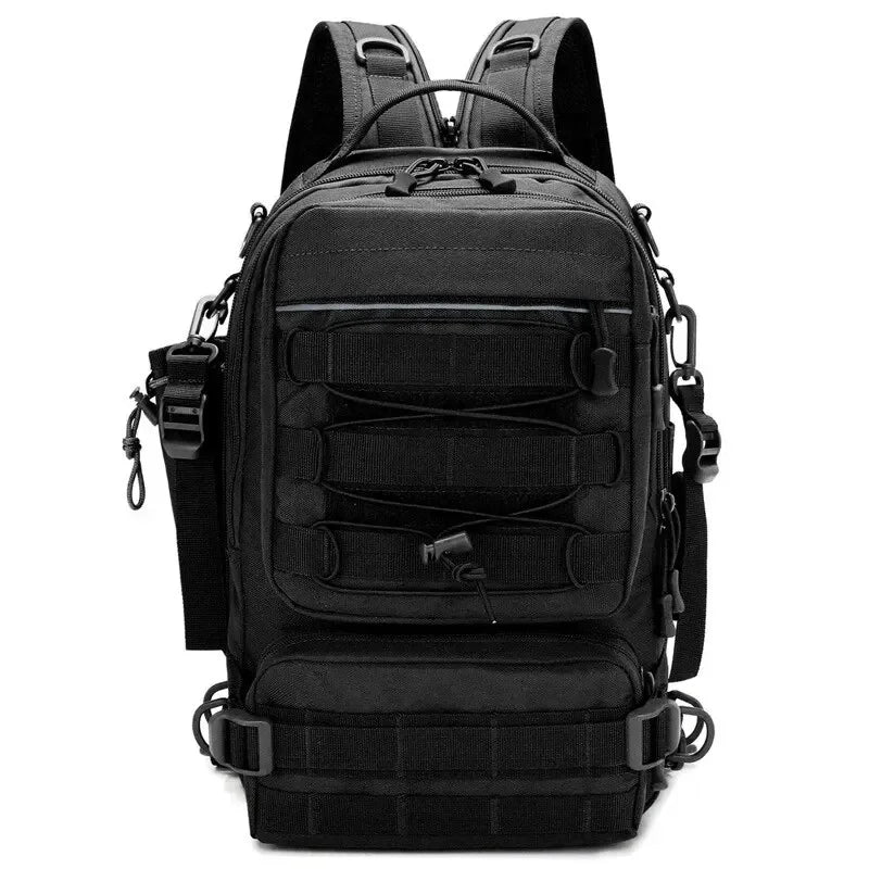 Fishing Tackle Backpack Storage Bag Men's Outdoor Shoulder Hanging Fishing Bait Equipment Bag with Rod Holder Camping Hunting Hi
