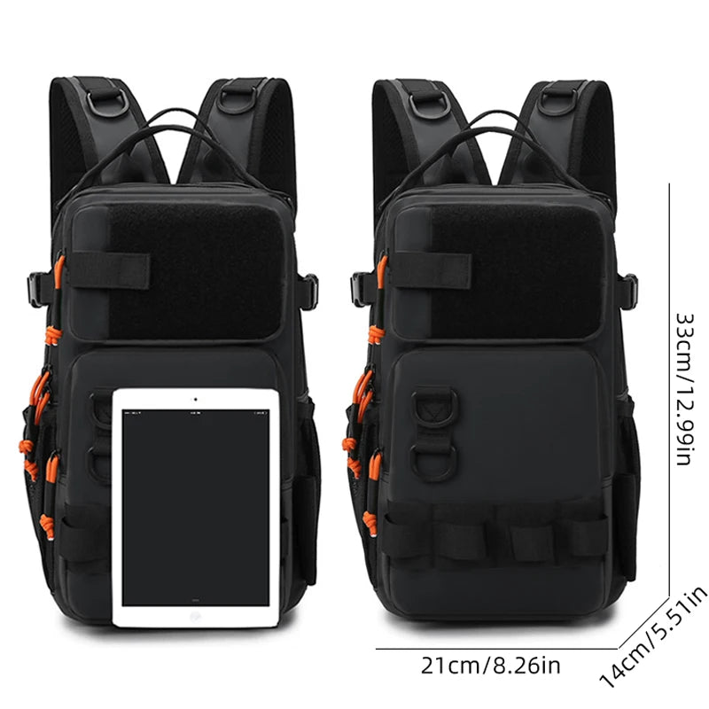 Fishing Lure Backpack with Rod Holders Chest Bag Molle Multi-functional Waist Bags Outdoor Hiking Shoulder Rucksack Large Case