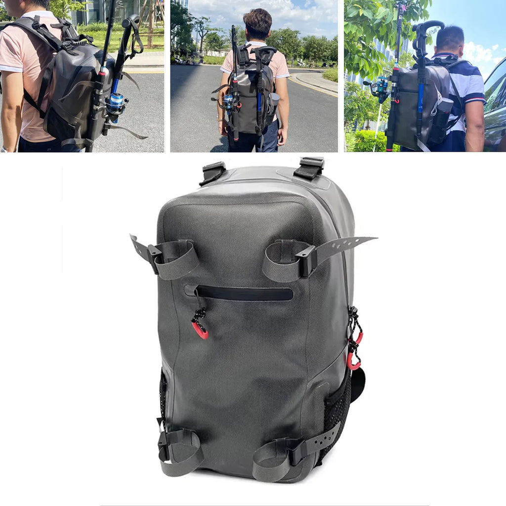 Fishing Backpack Portable Fishing Gear Bag with Rod Holder Outdoor Sports Backpack Shoulder Bag for Fishing Hiking Camping