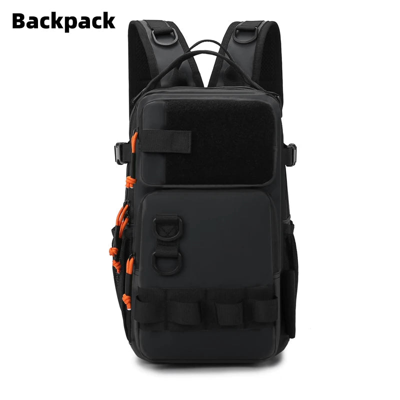 Fishing Lure Backpack with Rod Holders Chest Bag Molle Multi-functional Waist Bags Outdoor Hiking Shoulder Rucksack Large Case