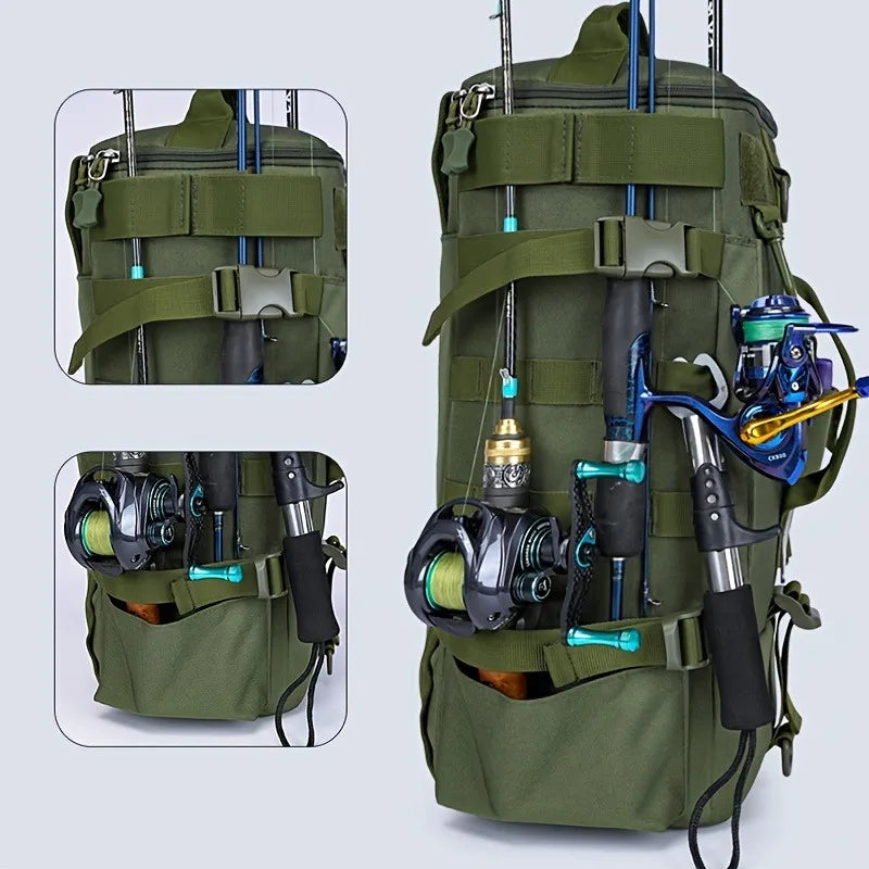 This multi-functional outdoor fishing backpack can also be used as a travel picnic bag, suitable for fishing and picnics.