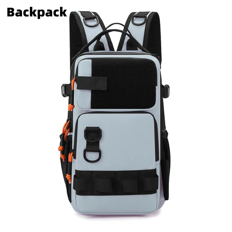 Fishing Lure Backpack with Rod Holders Chest Bag Molle Multi-functional Waist Bags Outdoor Hiking Shoulder Rucksack Large Case