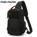 Fishing Lure Backpack with Rod Holders Chest Bag Molle Multi-functional Waist Bags Outdoor Hiking Shoulder Rucksack Large Case