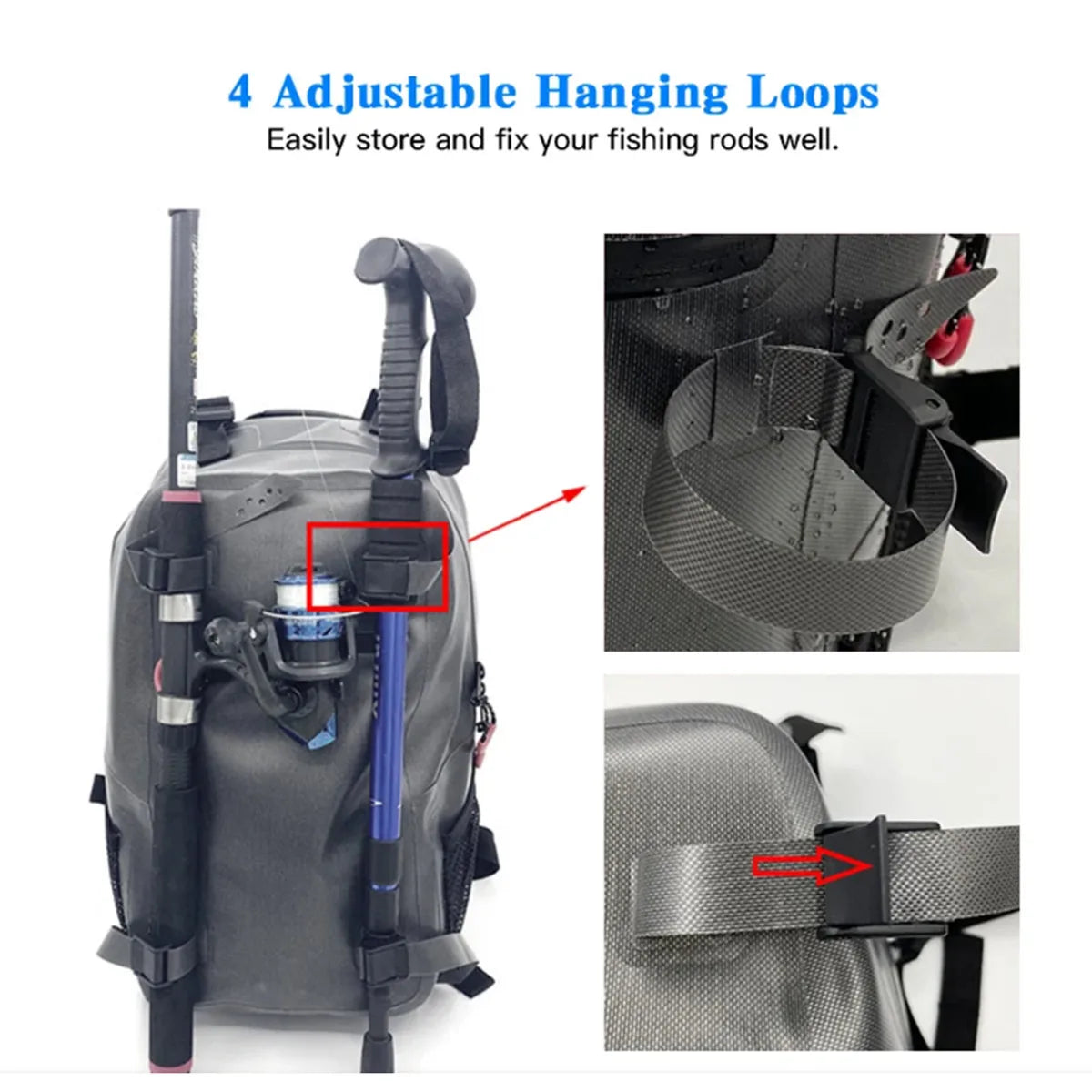 Fishing Backpack Portable Fishing Gear Bag with Rod Holder Outdoor Sports Backpack Shoulder Bag for Fishing Hiking Camping