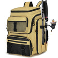 Fishing Backpack with Rod Holders Water-Resistant Large Tackle Bag for Storing Fishing Gear Lures Organizer Storage Backpack