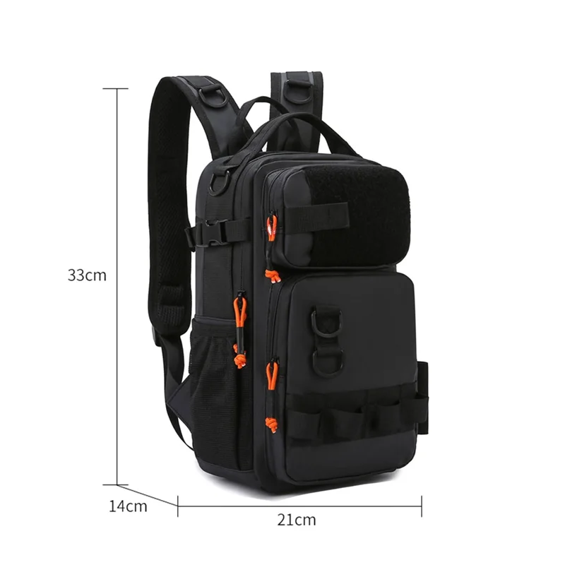 A06F-Fishing Lure Backpack With Rod Holders Chest Bag Waist Bags Outdoor Hiking Shoulder Rucksack Large Case